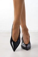 Γόβες Slingback λουστρίνι Tfp - Μαύρο - thefashionproject.gr - TFP