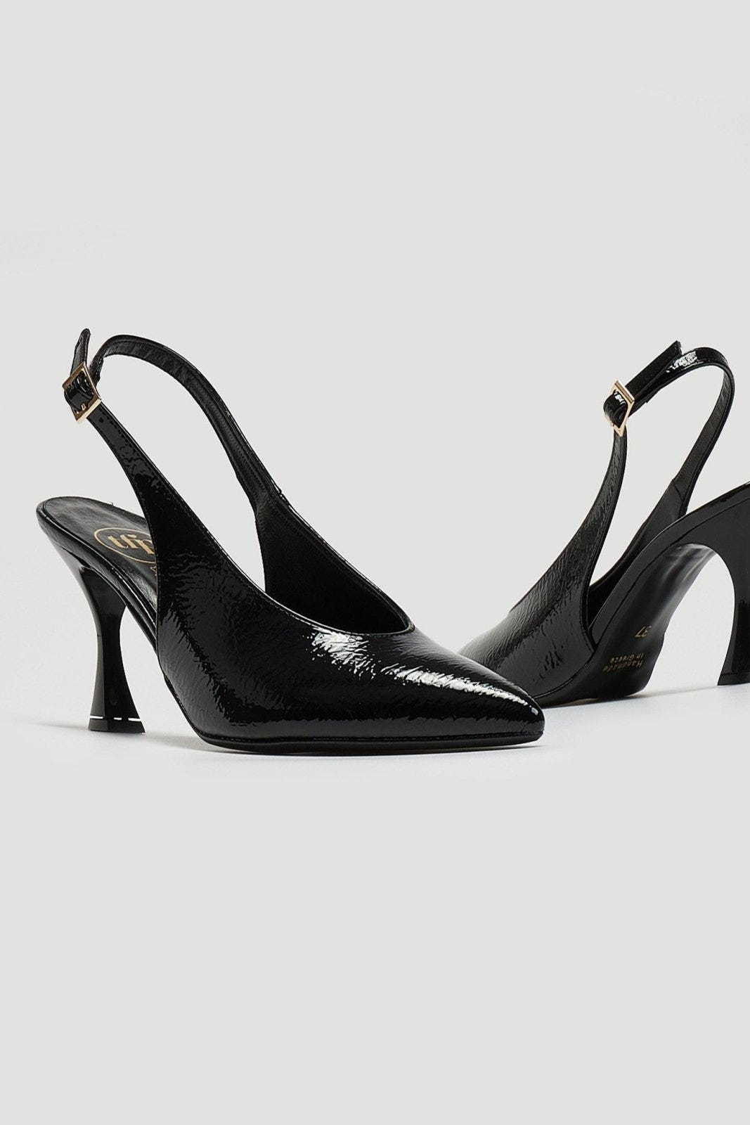 Γόβες Slingback λουστρίνι Tfp - Μαύρο - thefashionproject.gr - TFP