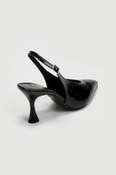 Γόβες Slingback λουστρίνι Tfp - Μαύρο - thefashionproject.gr - TFP