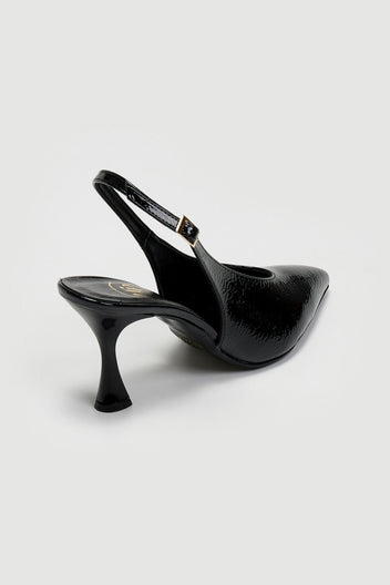 Γόβες Slingback λουστρίνι Tfp - Μαύρο - thefashionproject.gr - TFP