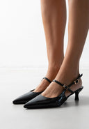 Γόβες Slingback λουστρίνι TFP - Μαύρο - thefashionproject.gr - TFP