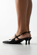 Γόβες Slingback λουστρίνι TFP - Μαύρο - thefashionproject.gr - TFP