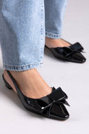 Γόβες slingback με ιδιαίτερο φιόγκο CORINA - Μαύρο - thefashionproject.gr - CORINA