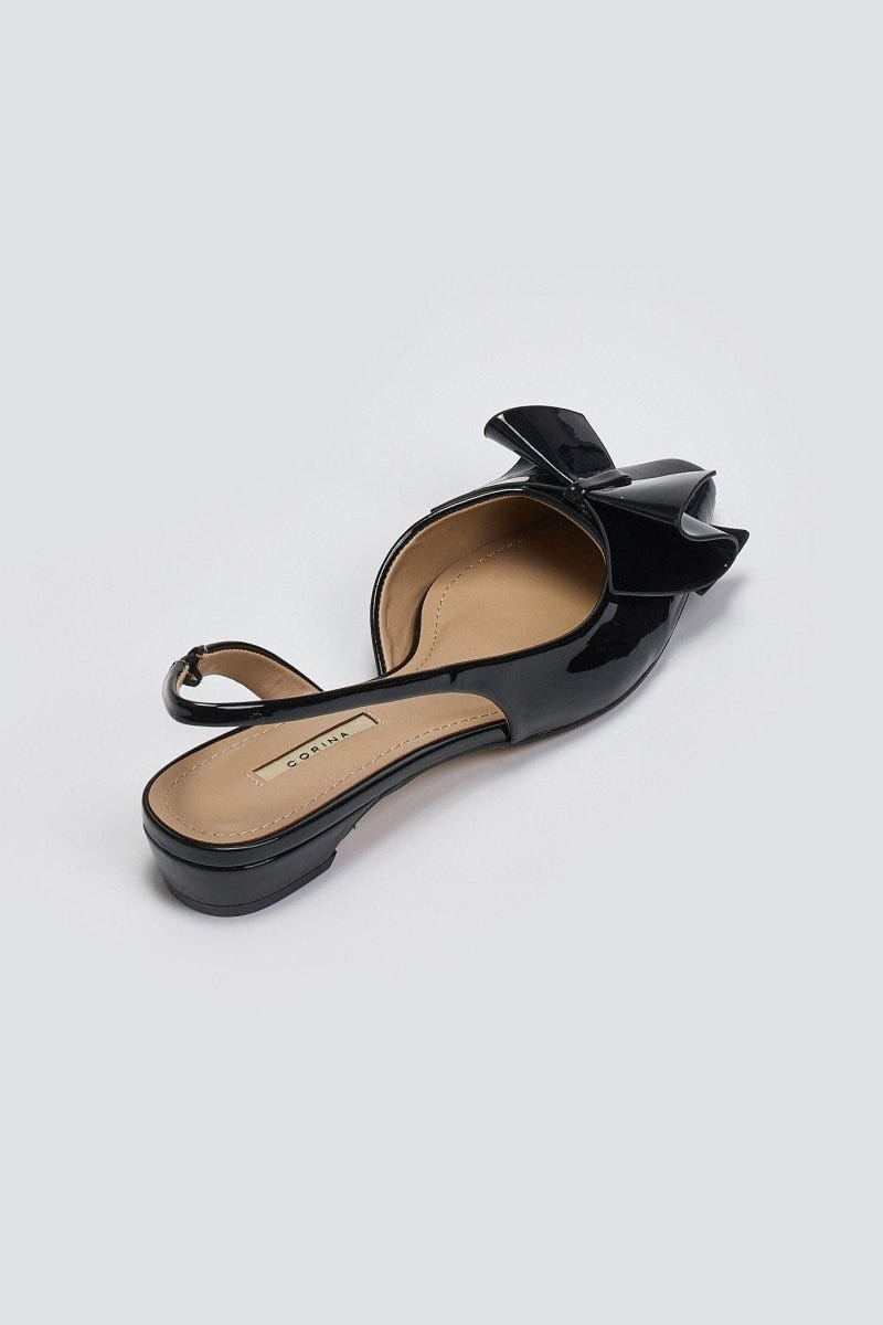 Γόβες slingback με ιδιαίτερο φιόγκο CORINA - Μαύρο - thefashionproject.gr - CORINA