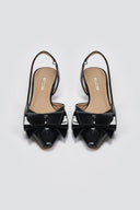 Γόβες slingback με ιδιαίτερο φιόγκο CORINA - Μαύρο - thefashionproject.gr - CORINA