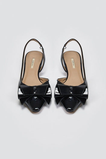Γόβες slingback με ιδιαίτερο φιόγκο CORINA - Μαύρο - thefashionproject.gr - CORINA