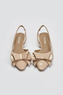 Γόβες slingback με ιδιαίτερο φιόγκο CORINA - Μπεζ - thefashionproject.gr - CORINA