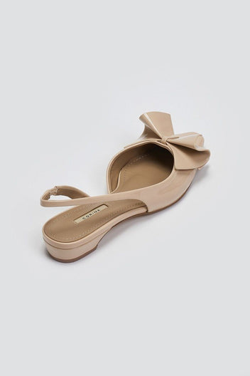 Γόβες slingback με ιδιαίτερο φιόγκο CORINA - Μπεζ - thefashionproject.gr - CORINA