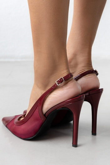 Γόβες slingback με καρδιά TFP - Burgundy - thefashionproject.gr - TFP