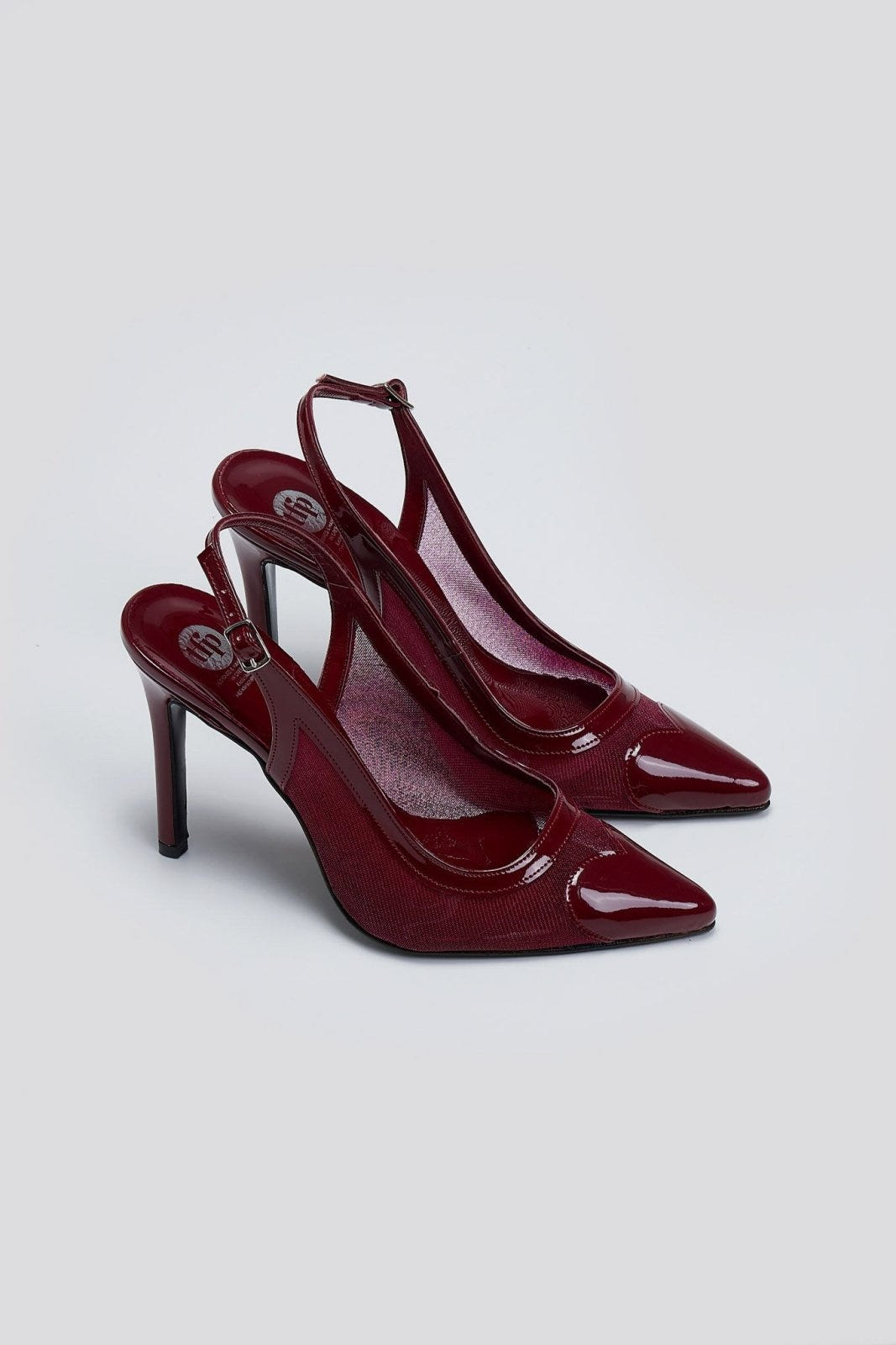 Γόβες slingback με καρδιά TFP - Burgundy - thefashionproject.gr - TFP