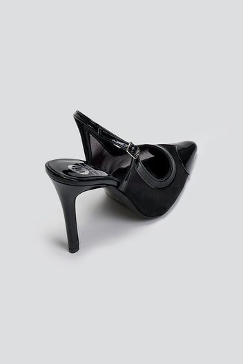 Γόβες slingback με καρδιά TFP - Μαύρο - thefashionproject.gr - TFP