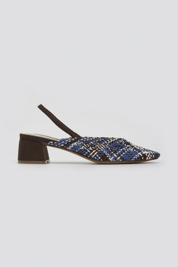 Γόβες slingback με πλεκτό σχέδιο CORINA - Μπλε - thefashionproject.gr - CORINA