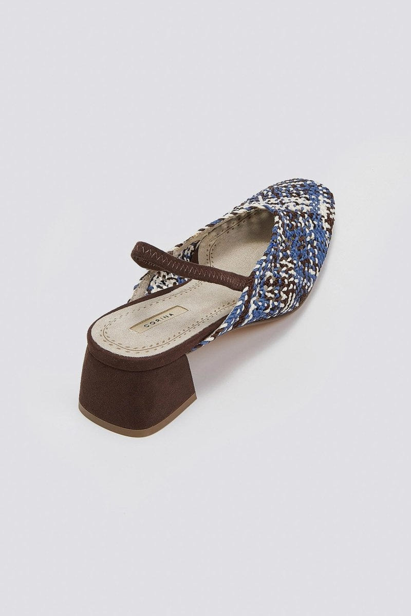 Γόβες slingback με πλεκτό σχέδιο CORINA - Μπλε - thefashionproject.gr - CORINA