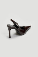 Γόβες slingback μυτερές λουστρίνι TFP - Burgundy - thefashionproject.gr - TFP