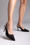 Γόβες slingback μυτερές MARIAMARE - Μαύρο - thefashionproject.gr - MARIAMARE