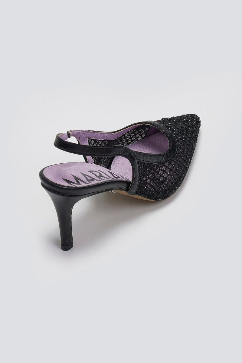 Γόβες slingback μυτερές MARIAMARE - Μαύρο - thefashionproject.gr - MARIAMARE