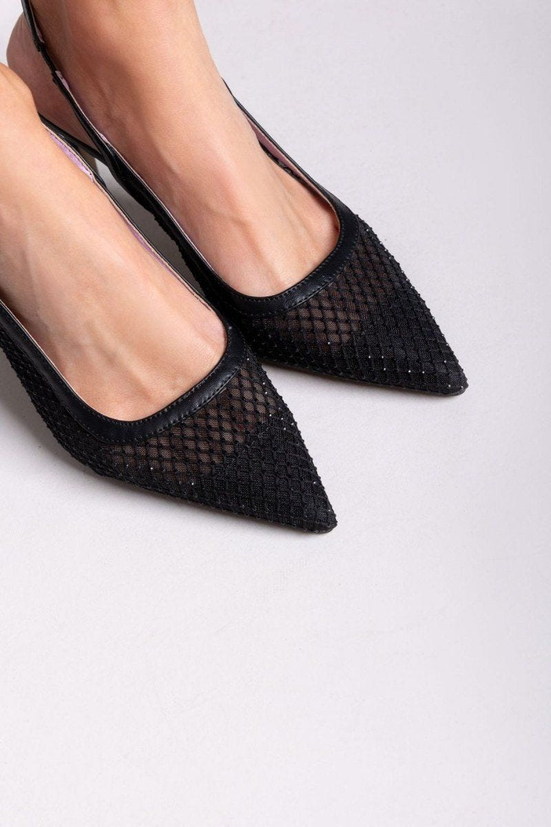 Γόβες slingback μυτερές MARIAMARE - Μαύρο - thefashionproject.gr - MARIAMARE
