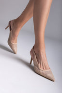 Γόβες slingback μυτερές MARIAMARE - Μπεζ - thefashionproject.gr - MARIAMARE