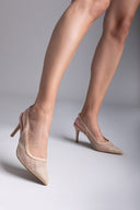 Γόβες slingback μυτερές MARIAMARE - Μπεζ - thefashionproject.gr - MARIAMARE