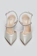 Γόβες slingback μυτερές με στρας TFP - Λευκό Πέρλα - thefashionproject.gr - TFP