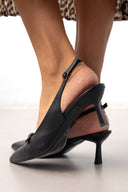 Γόβες slingback μυτερές με ζωνάκι TFP - Μαύρο - thefashionproject.gr - TFP