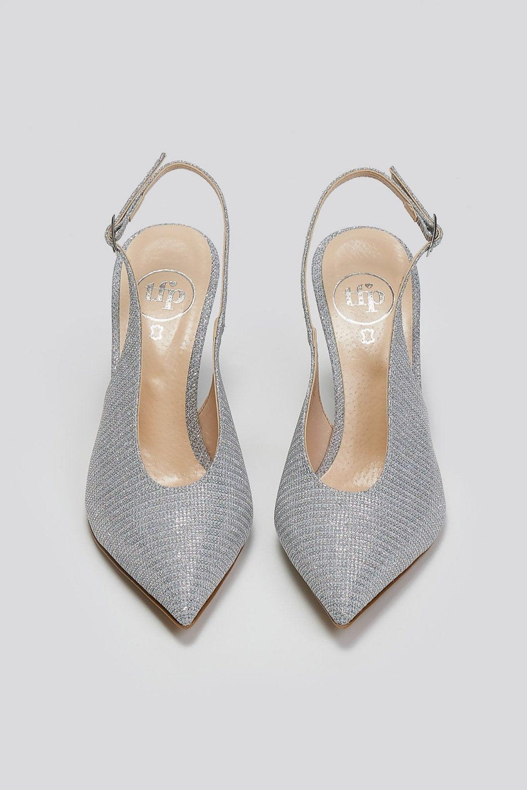 Γόβες slingback μυτερές TFP - Ασημί - thefashionproject.gr - TFP