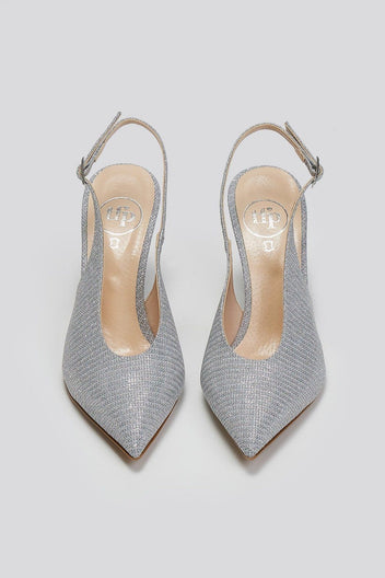 Γόβες slingback μυτερές TFP - Ασημί - thefashionproject.gr - TFP