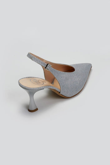 Γόβες slingback μυτερές TFP - Ασημί - thefashionproject.gr - TFP