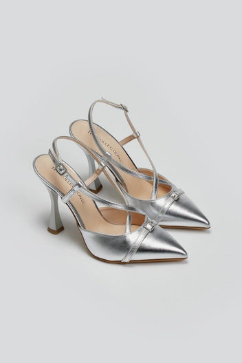 Γόβες slingback μυτερές TFP - Ασημί - thefashionproject.gr - TFP