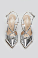 Γόβες slingback μυτερές TFP - Ασημί - thefashionproject.gr - TFP