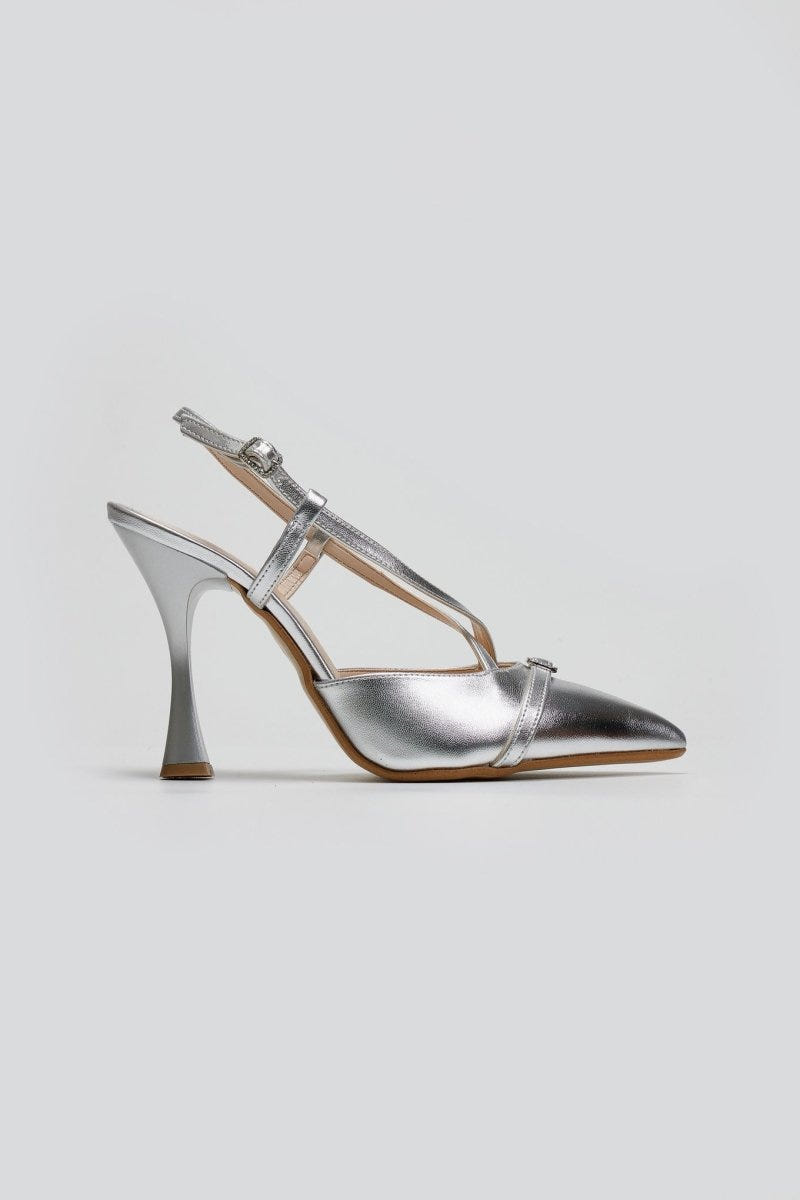 Γόβες slingback μυτερές TFP - Ασημί - thefashionproject.gr - TFP