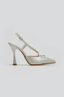 Γόβες slingback μυτερές TFP - Λευκό Πέρλα - thefashionproject.gr - TFP