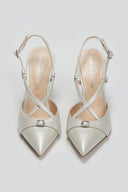 Γόβες slingback μυτερές TFP - Λευκό Πέρλα - thefashionproject.gr - TFP