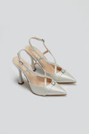 Γόβες slingback μυτερές TFP - Λευκό Πέρλα - thefashionproject.gr - TFP