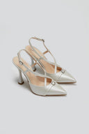 Γόβες slingback μυτερές TFP - Λευκό Πέρλα - thefashionproject.gr - TFP