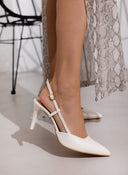 Γόβες slingback μυτερές TFP - Λευκό - thefashionproject.gr - TFP