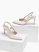 Γόβες slingback μυτερές TFP - Λευκό - thefashionproject.gr - TFP