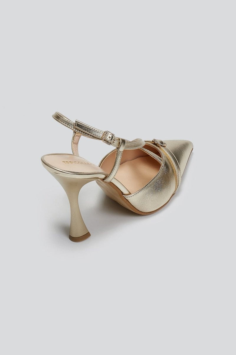 Γόβες slingback μυτερές TFP - Χρυσό - thefashionproject.gr - TFP