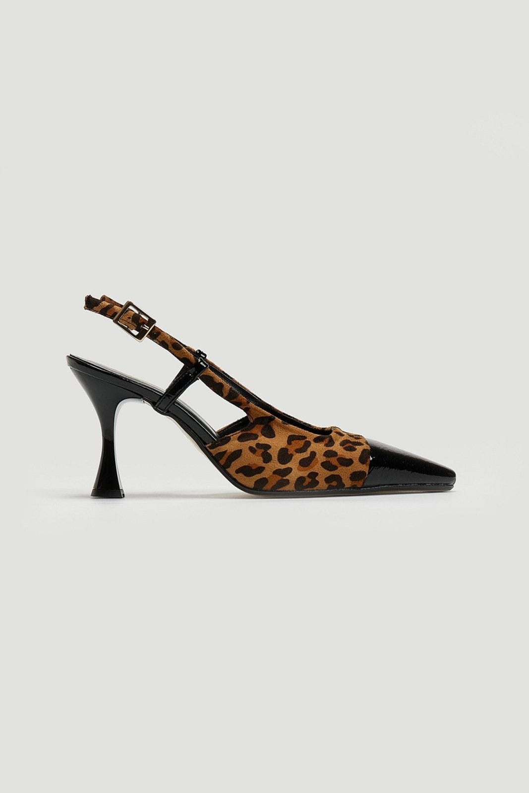 Γόβες Slingback suede με print Tfp - Leopard - thefashionproject.gr - TFP
