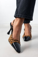 Γόβες Slingback suede με print Tfp - Leopard - thefashionproject.gr - TFP