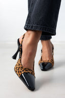 Γόβες Slingback suede με print Tfp - Leopard - thefashionproject.gr - TFP