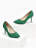 Γόβες suede μυτερές - Πράσινο - thefashionproject.gr - The Fashion Project