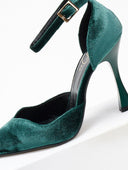 Γόβες velvet με μπαρέτα TFP - Κυπαρισσί - thefashionproject.gr - TFP