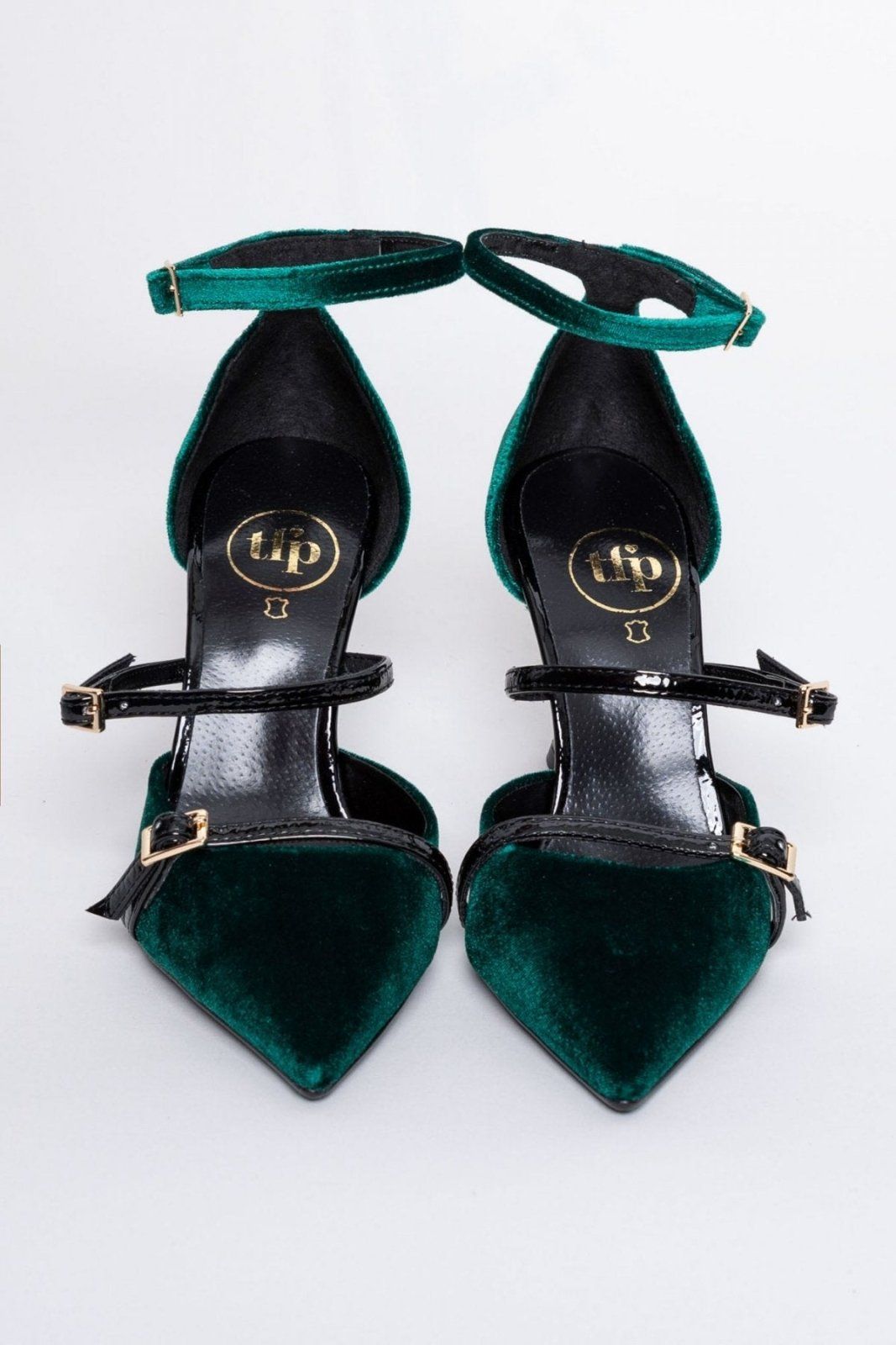 Γόβες velvet με μπαρέτα TFP - Κυπαρισσί - thefashionproject.gr - TFP