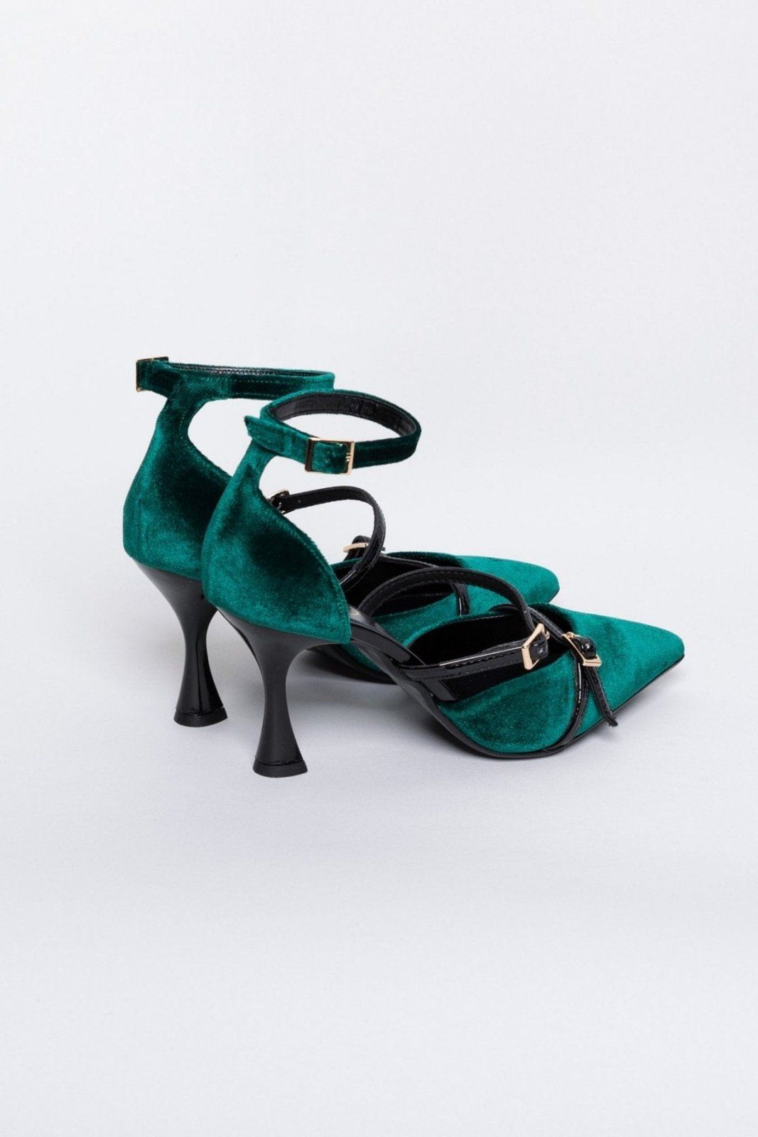 Γόβες velvet με μπαρέτα TFP - Κυπαρισσί - thefashionproject.gr - TFP
