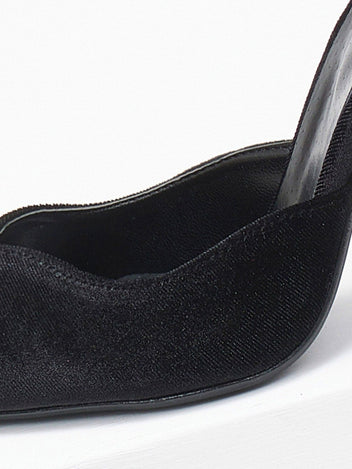 Γόβες velvet με μπαρέτα TFP - Μαύρο - thefashionproject.gr - TFP