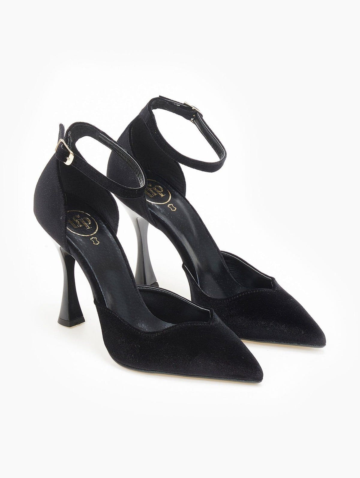 Γόβες velvet με μπαρέτα TFP - Μαύρο - thefashionproject.gr - TFP