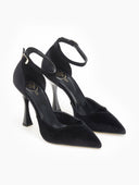 Γόβες velvet με μπαρέτα TFP - Μαύρο - thefashionproject.gr - TFP