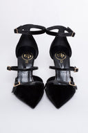 Γόβες velvet με μπαρέτα TFP - Μαύρο - thefashionproject.gr - TFP