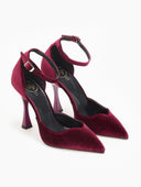 Γόβες velvet με μπαρέτα TFP - Μπορντό - thefashionproject.gr - TFP
